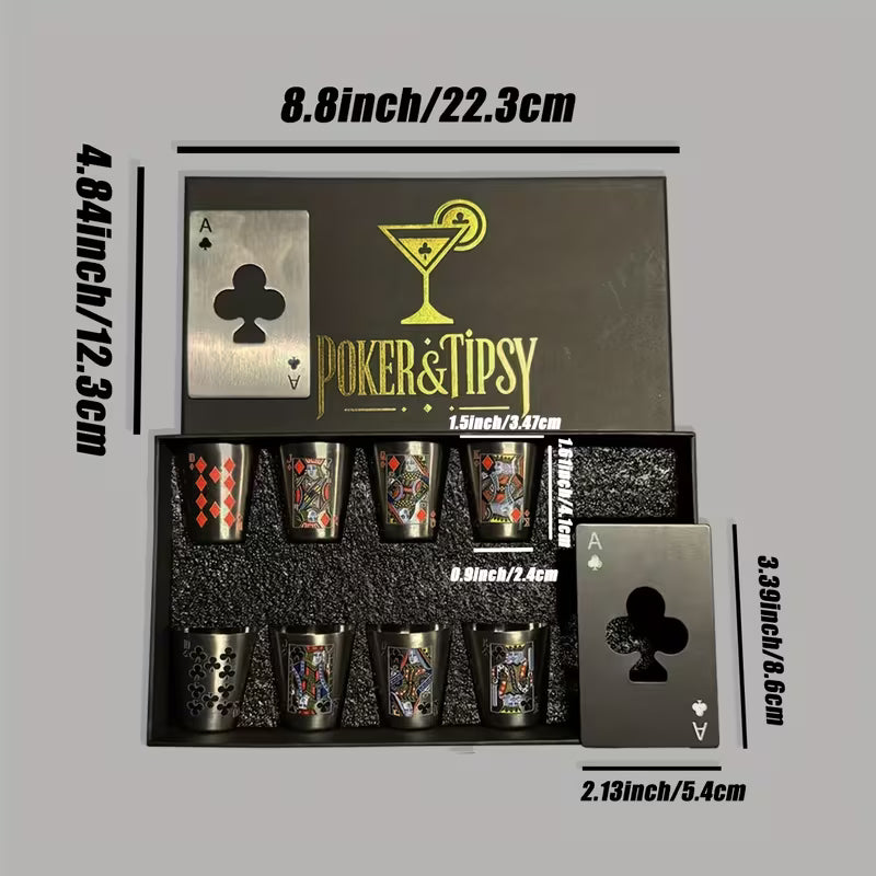 Poker Themed Whiskey Glass Set