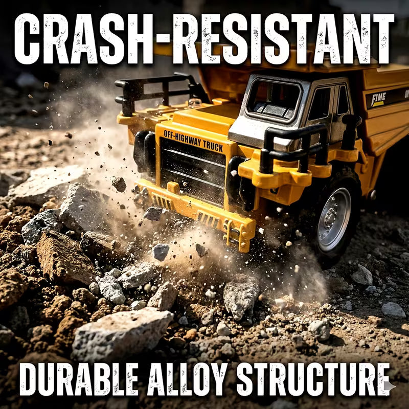 Remote-Controlled Metal Dump Truck (1:64 Scale)