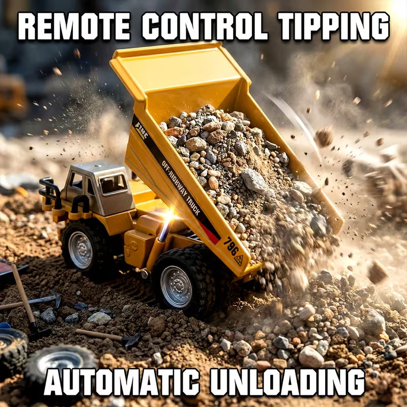 Remote-Controlled Metal Dump Truck (1:64 Scale)