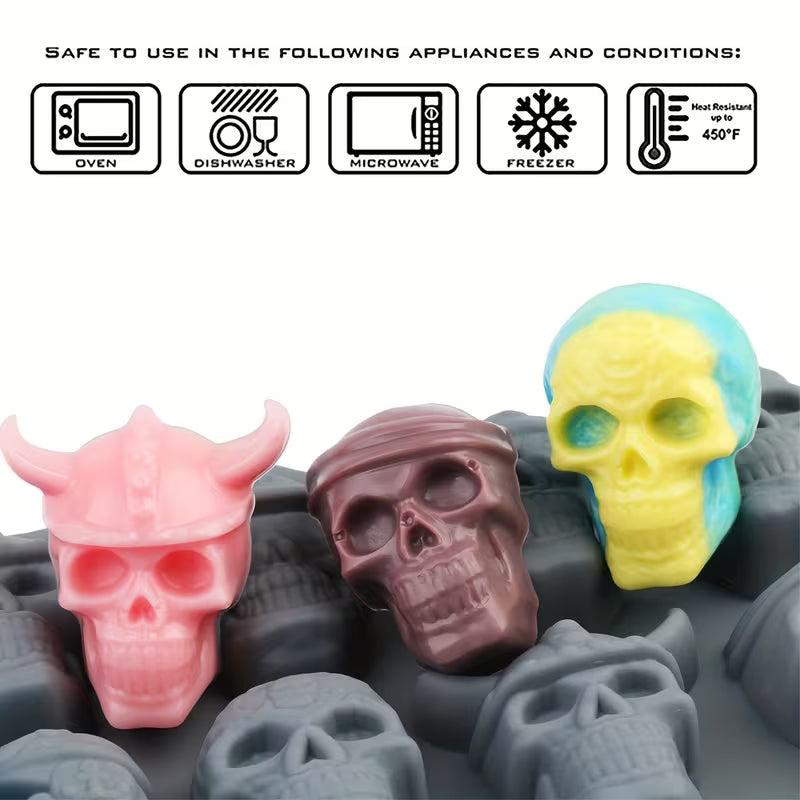 Skull Silicone Ice Cube Chocolate Mold