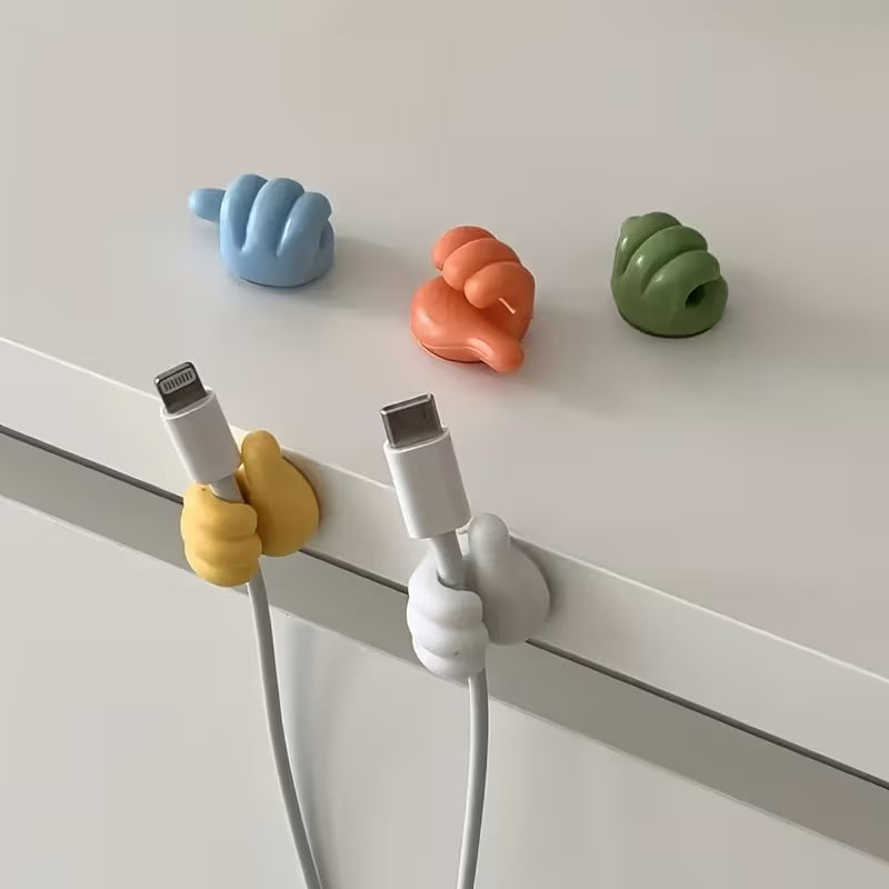 Thumb-Shaped Desktop Cable Management Clips 5 Pcs