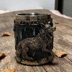 Handmade Medieval Wolf Head Battle Axe Viking Mug