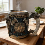 Handmade Medieval Wolf Head Battle Axe Viking Mug