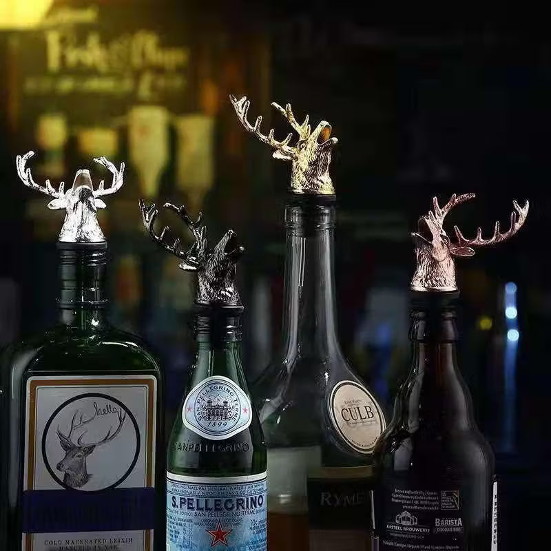 Zinc Deer Head Wine Pourer